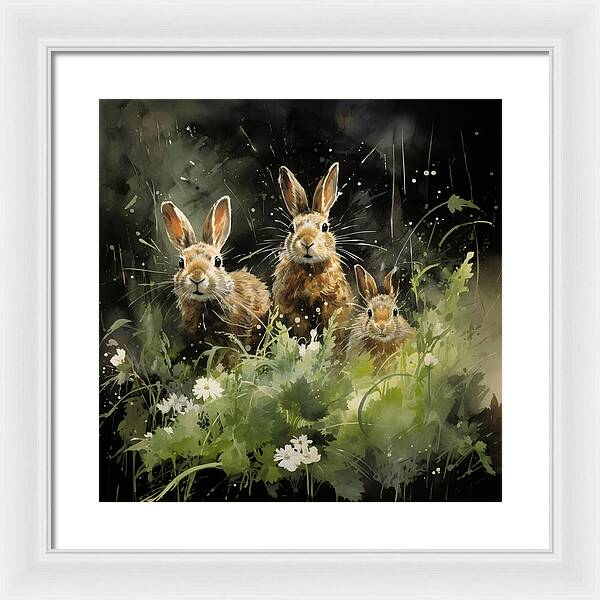 Three Hare Stare - Framed Print