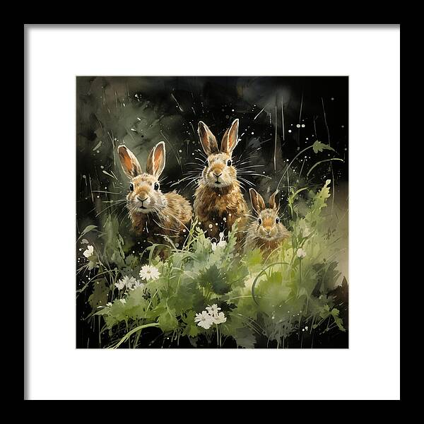 Three Hare Stare - Framed Print