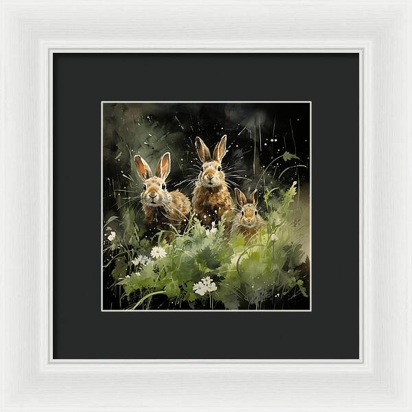 Three Hare Stare - Framed Print