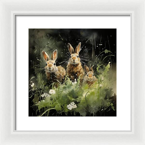 Three Hare Stare - Framed Print