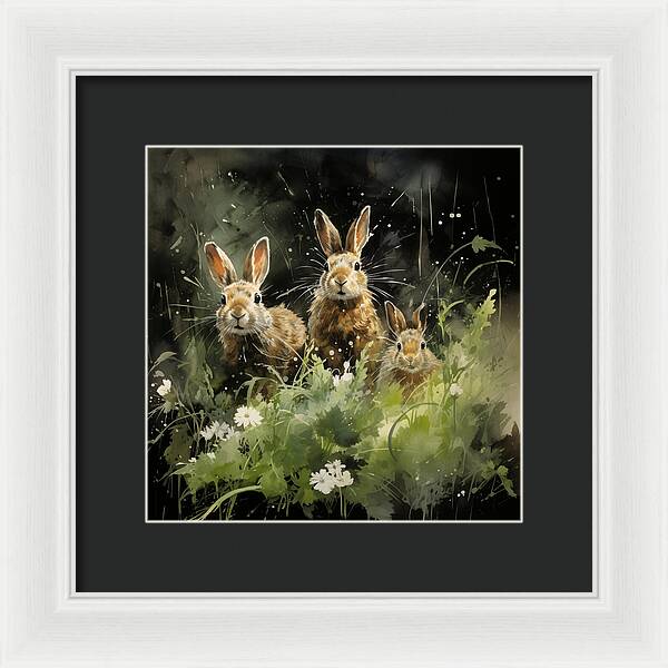 Three Hare Stare - Framed Print
