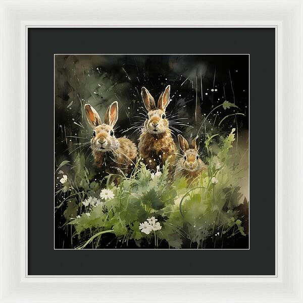 Three Hare Stare - Framed Print