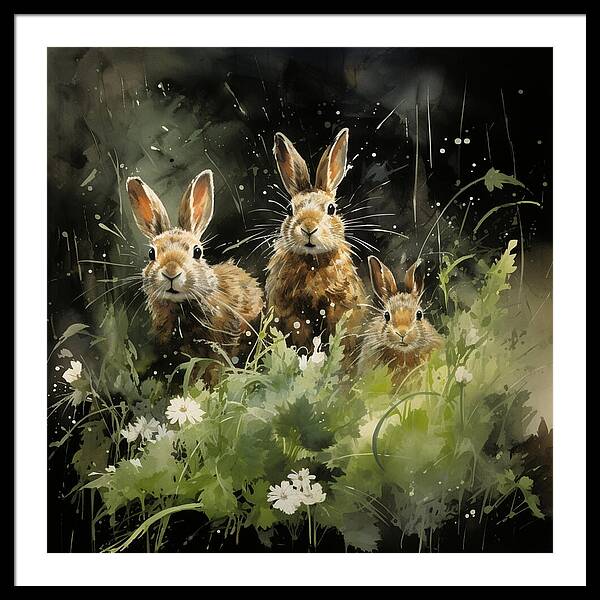 Three Hare Stare - Framed Print