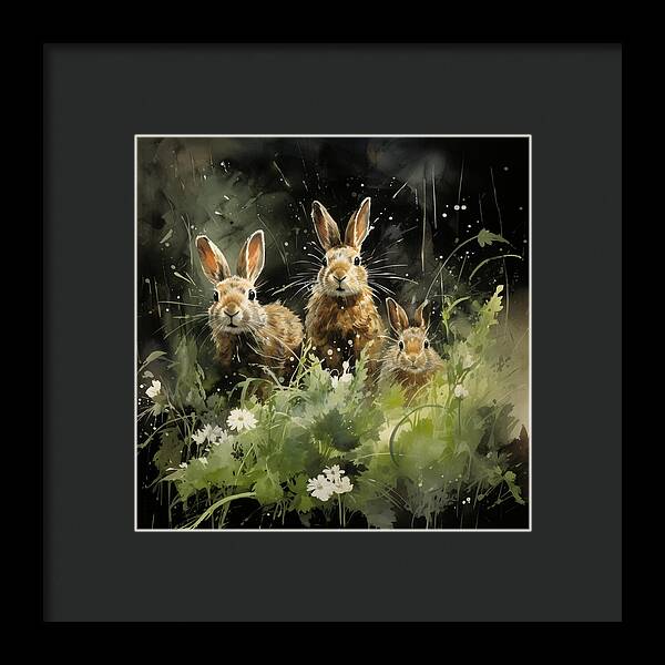 Three Hare Stare - Framed Print