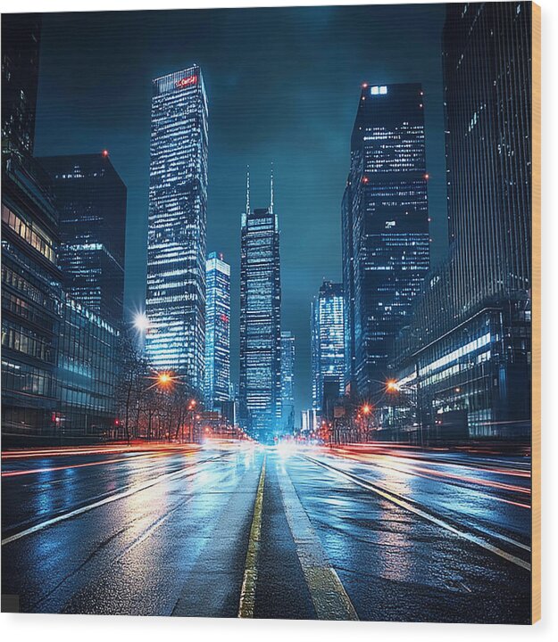 Urban Pulse - Wood Print