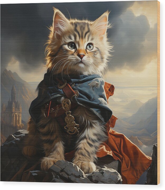 Whiskered Warrior - Wood Print