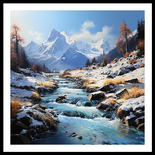 Winter Cascade - Framed Print