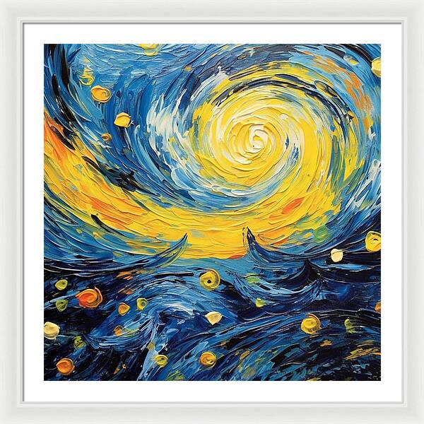 Azure Waters Beneath Sun's Embrace - Framed Print