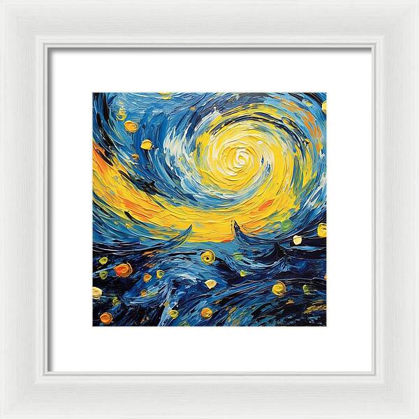 Azure Waters Beneath Sun's Embrace - Framed Print