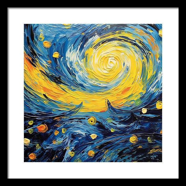 Azure Waters Beneath Sun's Embrace - Framed Print