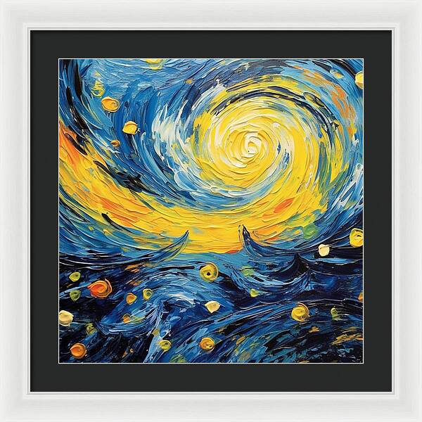 Azure Waters Beneath Sun's Embrace - Framed Print