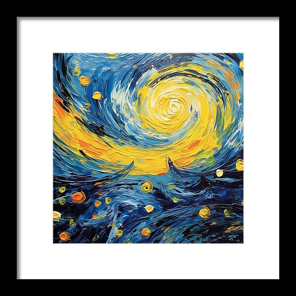 Azure Waters Beneath Sun's Embrace - Framed Print