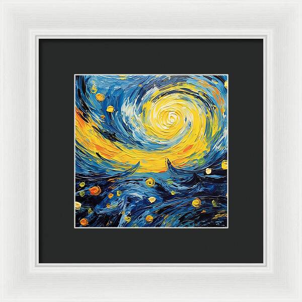Azure Waters Beneath Sun's Embrace - Framed Print