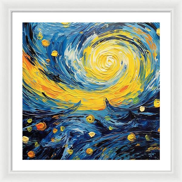 Azure Waters Beneath Sun's Embrace - Framed Print