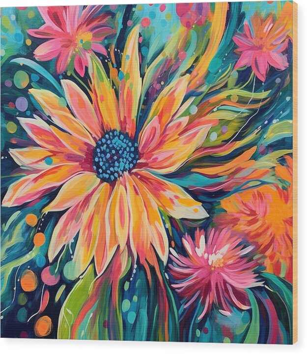 Blaze of Blooms - Wood Print