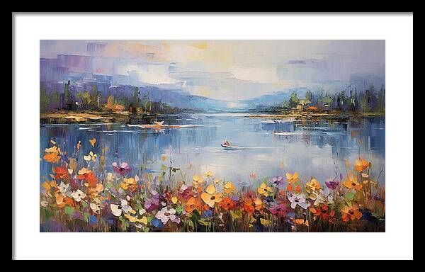 Blooming Lakeside - Framed Print