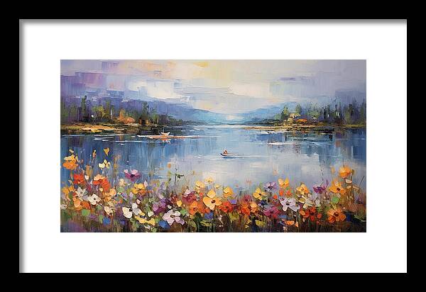 Blooming Lakeside - Framed Print