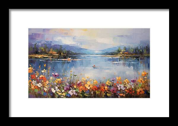 Blooming Lakeside - Framed Print