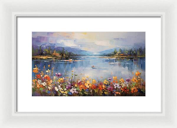 Blooming Lakeside - Framed Print