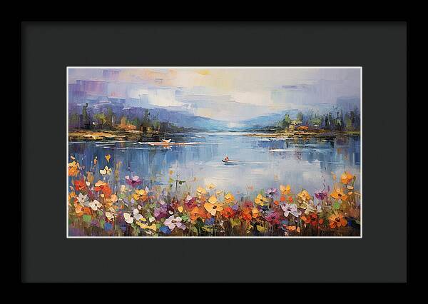 Blooming Lakeside - Framed Print