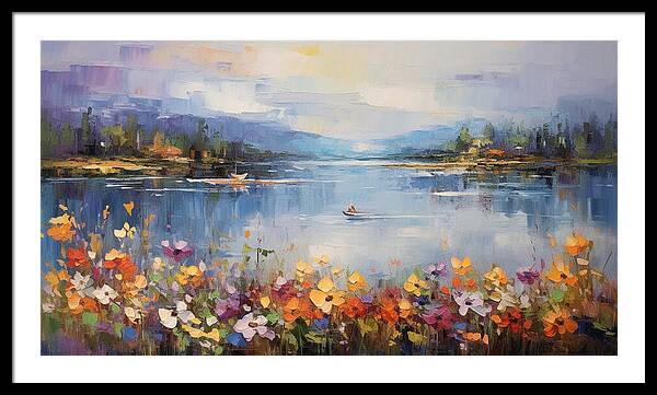 Blooming Lakeside - Framed Print