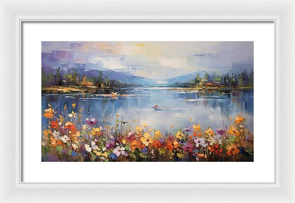 Blooming Lakeside - Framed Print