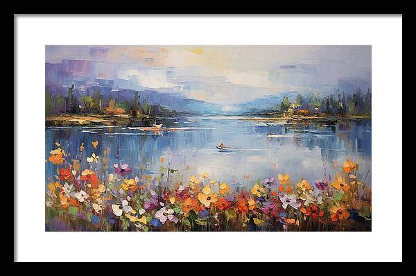 Blooming Lakeside - Framed Print