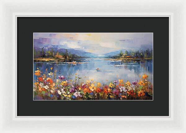 Blooming Lakeside - Framed Print