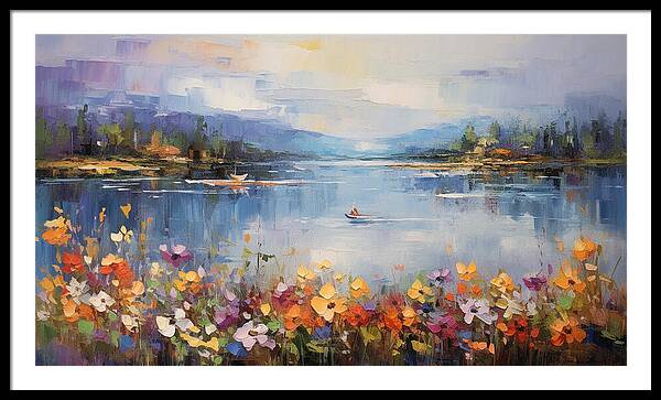 Blooming Lakeside - Framed Print