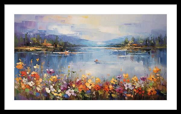 Blooming Lakeside - Framed Print
