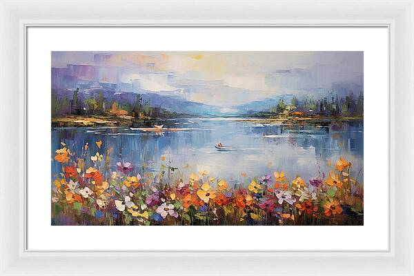 Blooming Lakeside - Framed Print