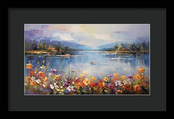 Blooming Lakeside - Framed Print