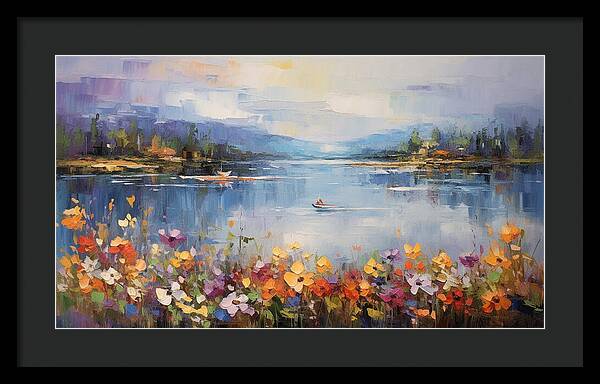 Blooming Lakeside - Framed Print