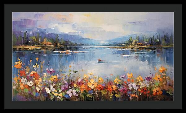 Blooming Lakeside - Framed Print