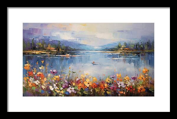 Blooming Lakeside - Framed Print