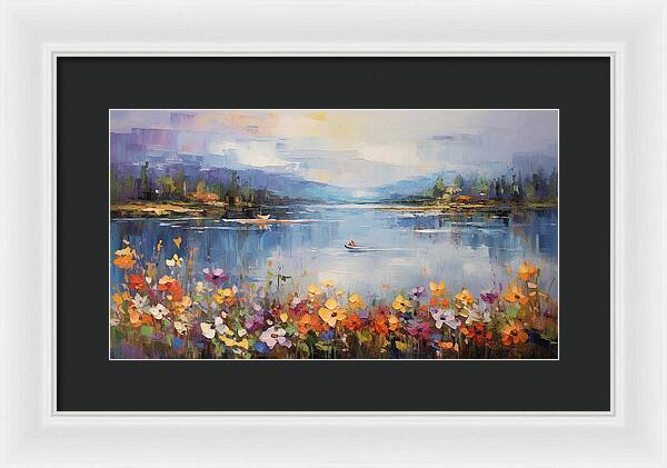 Blooming Lakeside - Framed Print
