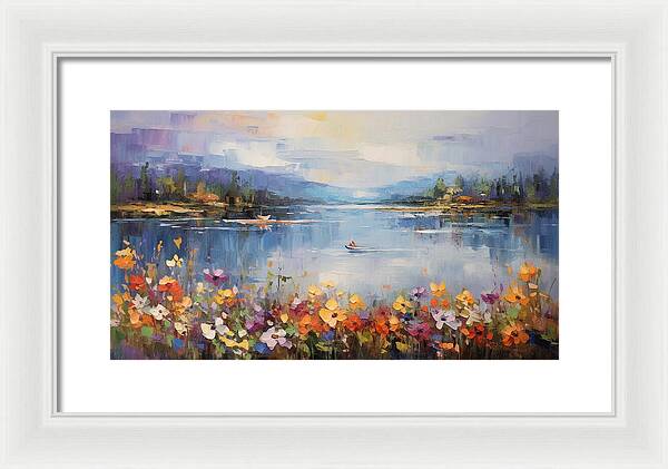 Blooming Lakeside - Framed Print