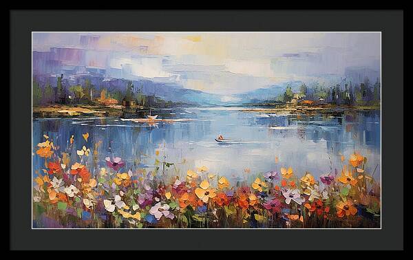 Blooming Lakeside - Framed Print