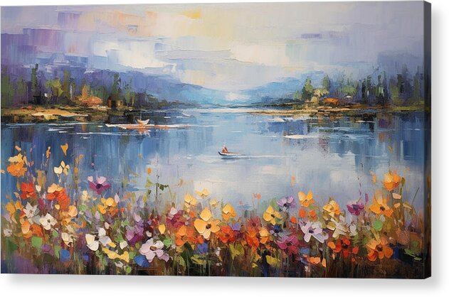 Blooming Lakeside - Acrylic Print