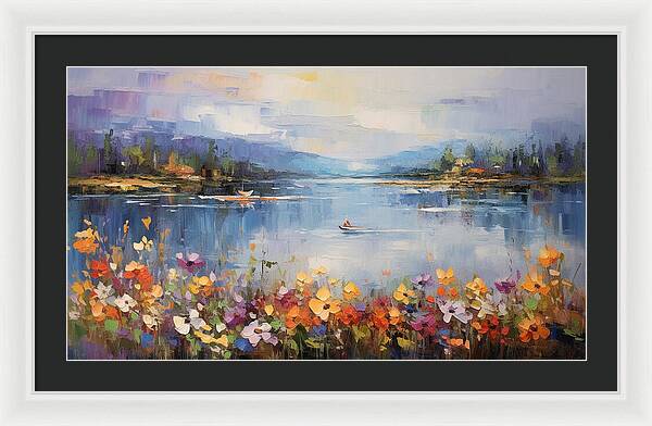 Blooming Lakeside - Framed Print
