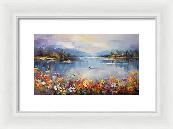 Blooming Lakeside - Framed Print