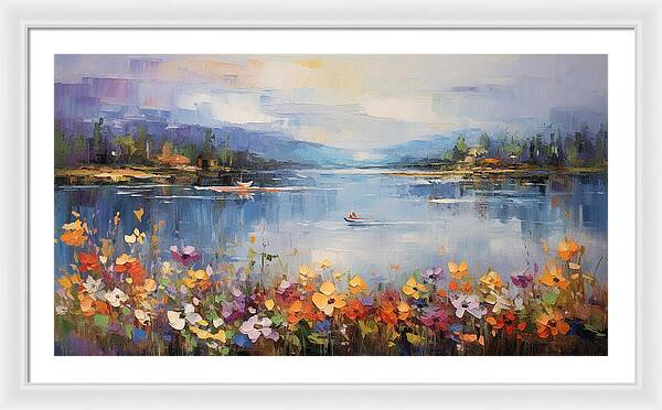 Blooming Lakeside - Framed Print