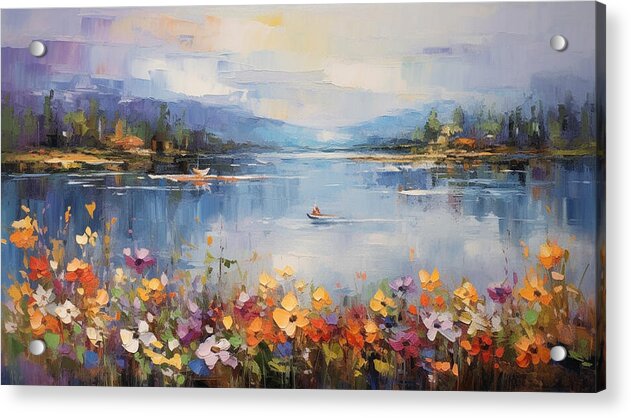 Blooming Lakeside - Acrylic Print