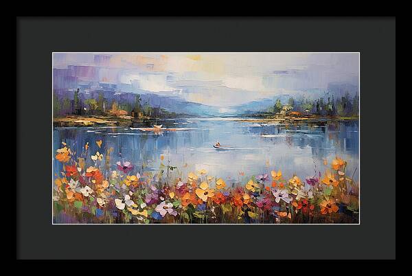 Blooming Lakeside - Framed Print