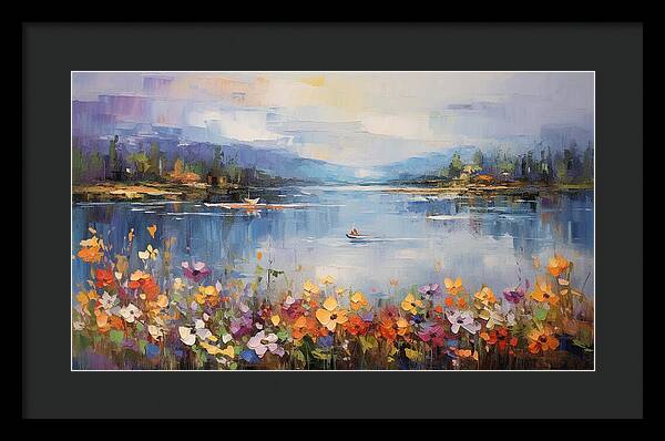 Blooming Lakeside - Framed Print