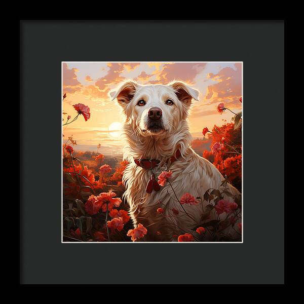Blooms and Fur - Framed Print