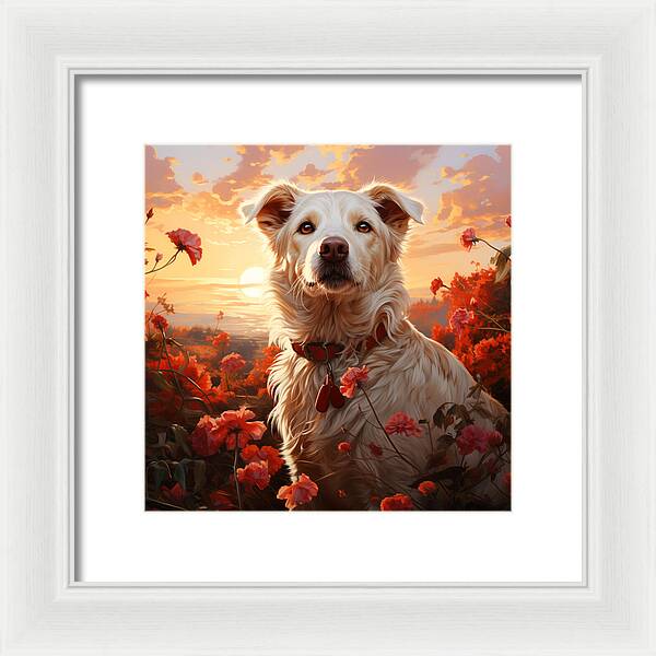 Blooms and Fur - Framed Print