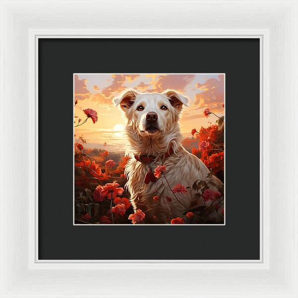 Blooms and Fur - Framed Print