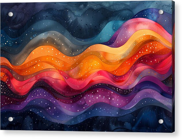Deep Color Waves - Acrylic Print