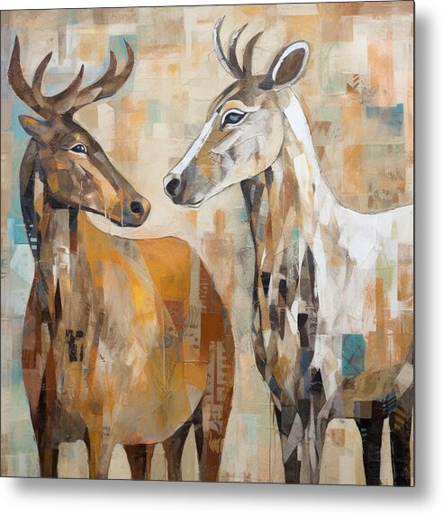 Deer Duo - Metal Print